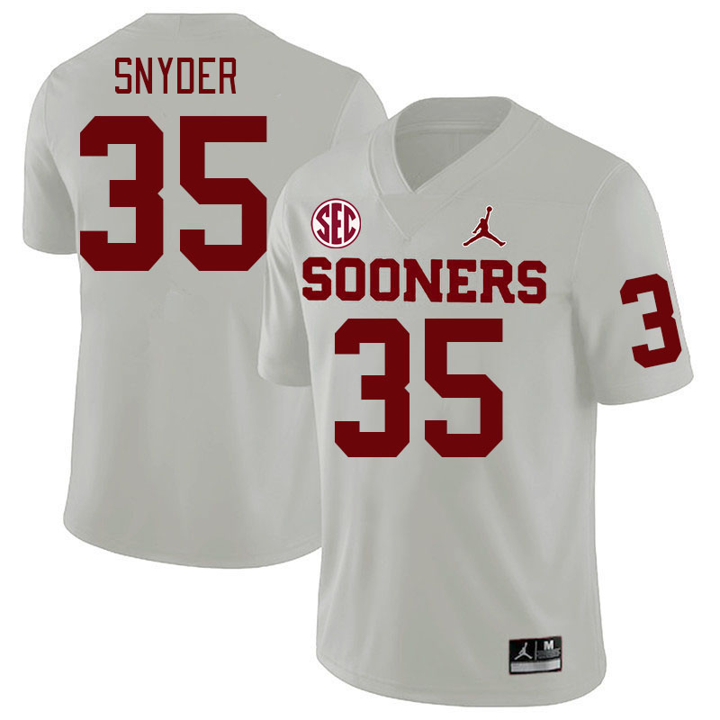 Men #35 Jakeb Snyder Oklahoma Sooners 2024 SEC Conference College Football Jerseys-White